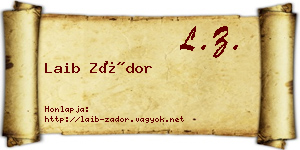 Laib Zádor névjegykártya